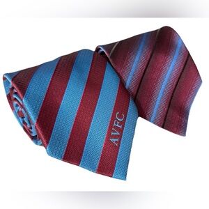 Aston Villa FC Ties x2 Football Club Stripes Maroon Blue Bloke Preppy Merch